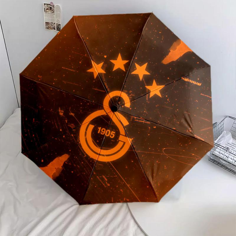 Galatasaray2pattern, automatic folding umbrella, portable and foldable design, 8 ribs, a Christmas or birthday gift.