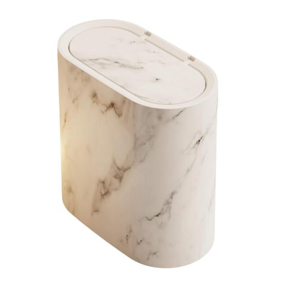 Современная корзина для мусора, большая емкость, мраморный узор, мусорное ведро, многоцелевое использование, ванная комната, узкая, маленькая
