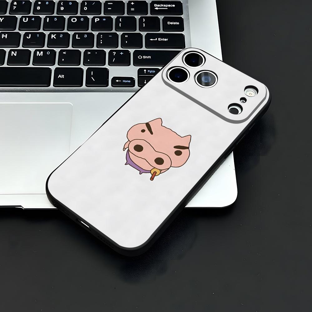 Чехол для телефона Buriburizaemon Pig для IPhone 17 Air 16 E Pro Max 15 14 13 Mini 12 Pro 11 Max Plus Черный Мягкий Корпус