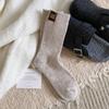 Утолщенные гольфы средней длины с этикеткой на пятке, женские носки, модные зимние носки