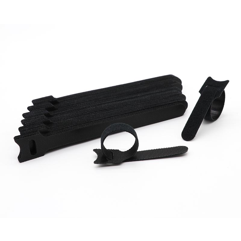 Releasable Cable Ties Wire Organizer Black 15 20 25 30cm Nylon Hook Loop Straps Wrap Zip Bundle Bandage Tie Plastics Fastening