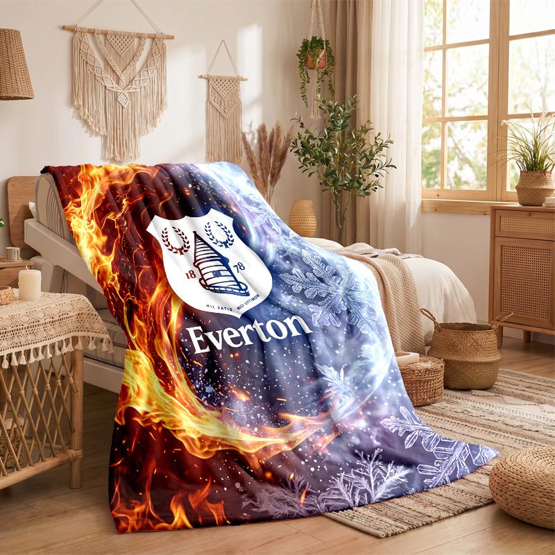 Everton Football Print Flannel Blanket Soft Warm Sofa Bed Throw Blanket For Home Office Bedroom