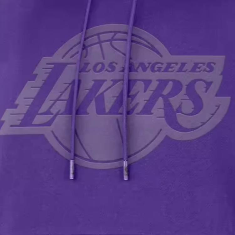 Jordan Пуловер с капюшоном Los Angeles Lakers на шнурке, мужские топы свободного покроя фиолетового цвета DB1527-504