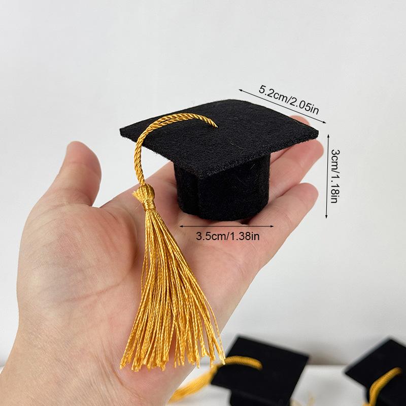 5/10Pcs Felt Graduaion Caps for Plush Toy Wine Bottle DIY Decoration 2025 Graduation Party Gift Mini Bachelor Hat Table Ornament