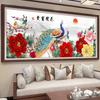 5d Diamond Painting Full Diamond Living Room Simple Modern Peony Open Rich Peacock Cross Embroidery 2024 Mosaic Art New Diamond Embroidery Diy