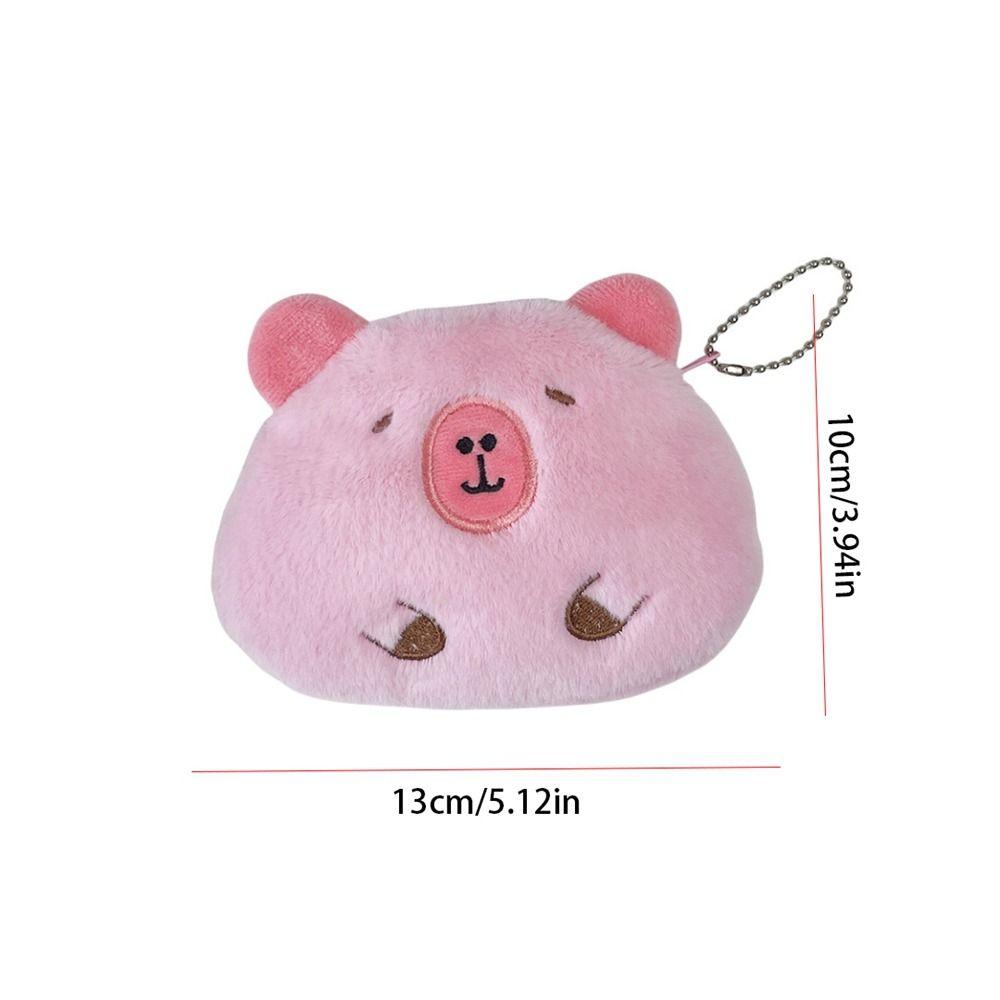 Soft Capybara Coin Purse Cartoon Guinea Pig Bag Pendant Fashion Plush Doll Keychain  Backpack Decor