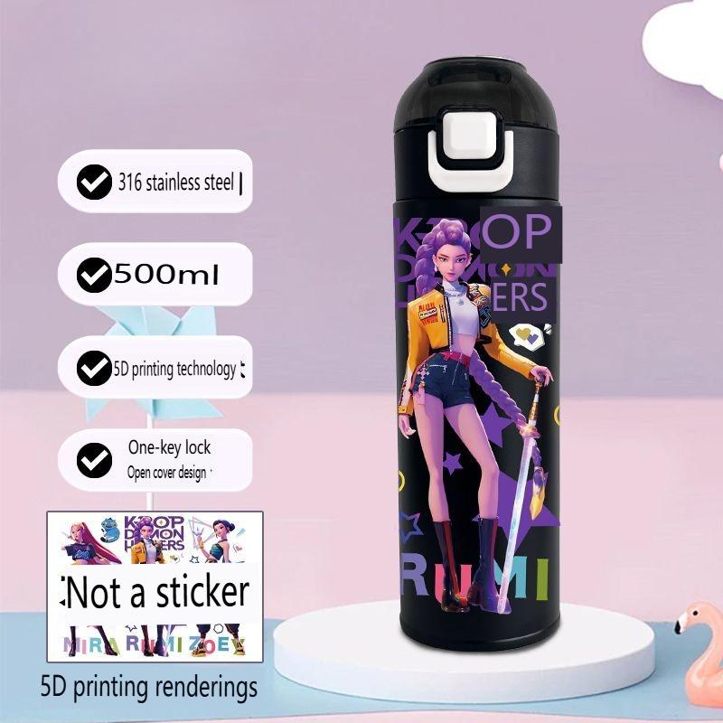 Термокружка в стиле K-pop Witch Hunter, портативная, из нержавеющей стали, большого объема, для детей