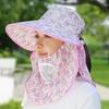 Fashion Flower Bucket Hat Face  Neck Protection Fisherman Hat New Beach Cap  Spring Summer