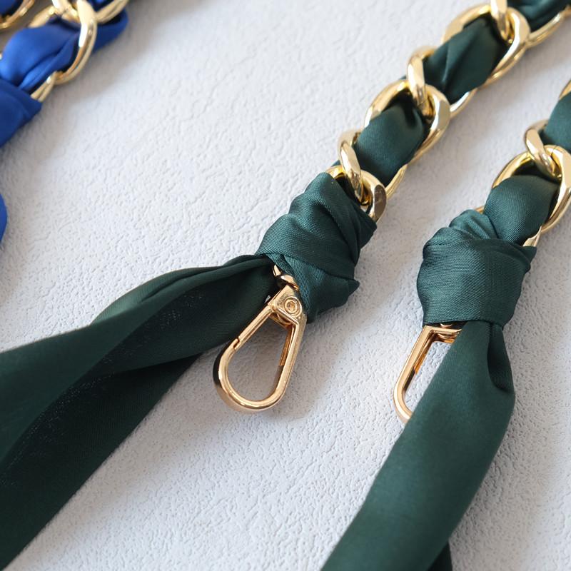 Новая Мода Весна Женская Сумка Аксессуар Цепочки Съемный Длинный Кросс-Боди Однотонный Милый Шелковый Ремешок Женский Роскошный Цепочный Ремень Ручки для Сумки