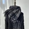 Plaid Scarf Women's Autumn and Winter New Retro Shawl Imitation Cashmere Warm Fringed Scarf
