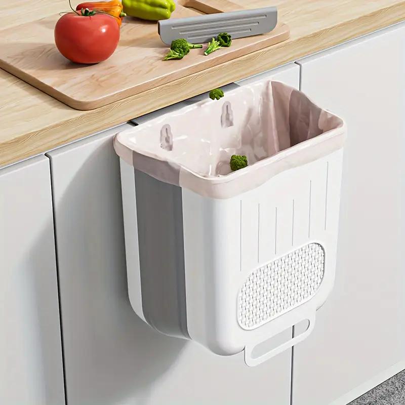 Складной настенный кухонный мусорный бак, экономящий место на дверце шкафа, мусорное ведро емкостью 10 л, без изгиба