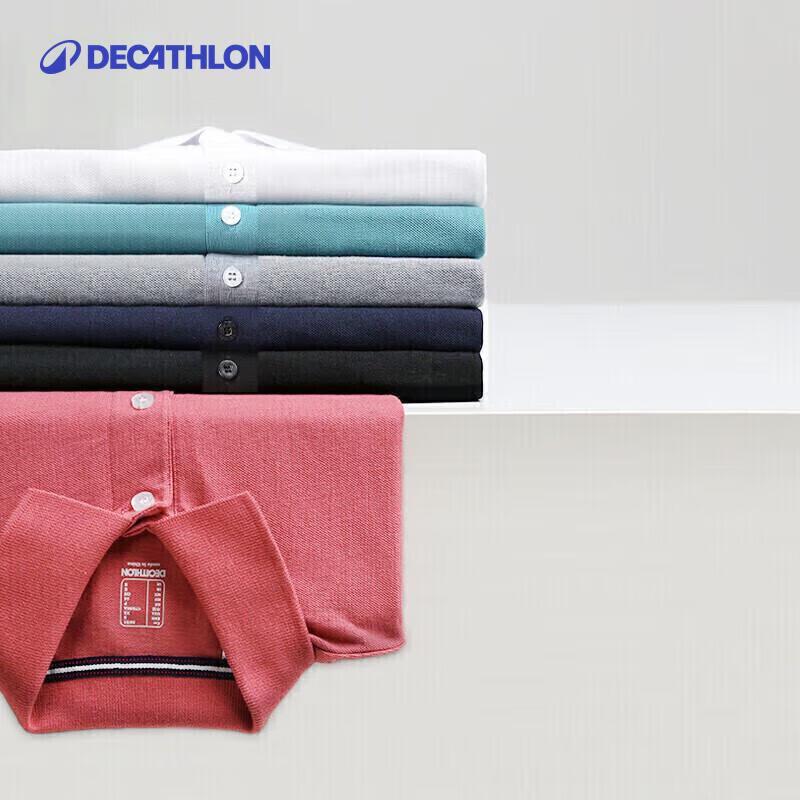 Мужская дышащая футболка-поло из чистого хлопка Decathlon