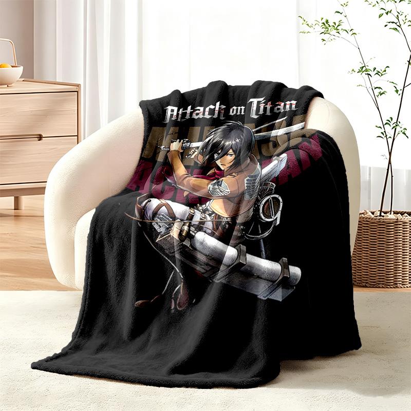 Attack on Titan blanket Flannel Blanket Soft Cozy Plush Throw for Sofa Bed Lightweight Home Decor