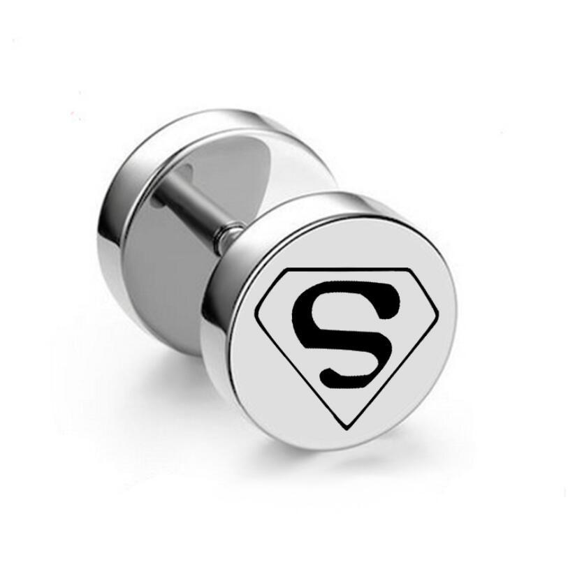 1 шт. Панк Черные Серьги-гвоздики из нержавеющей стали Круглые Женские Мужские Готические Тоннели Штанги Гантели Серьги Пирсинг ушей Циркон Подарки