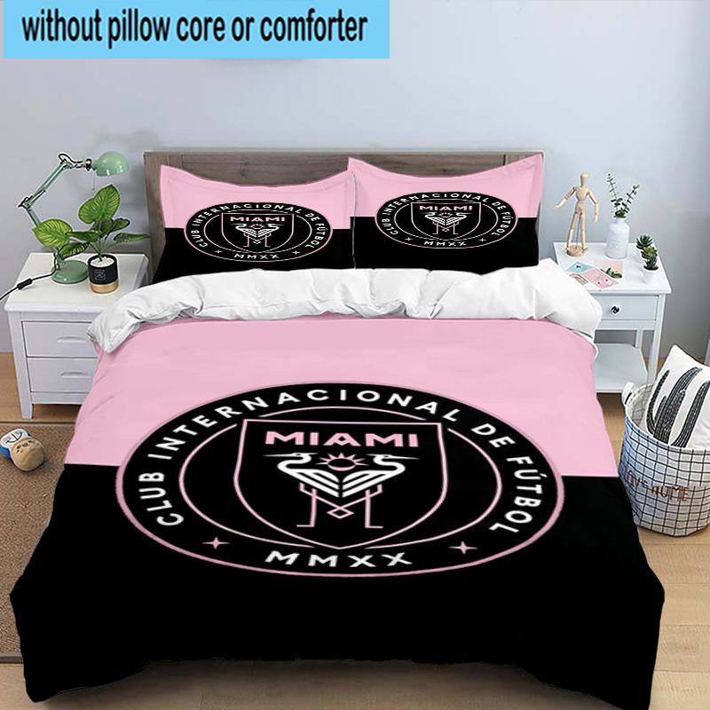 3pcs Inter Fc Emblem Printed Bedding Set Duvet Cover Closure Includes 1 Duvet Cover & 2 Pillowcases Bedding Sets Home Decor Gifts
