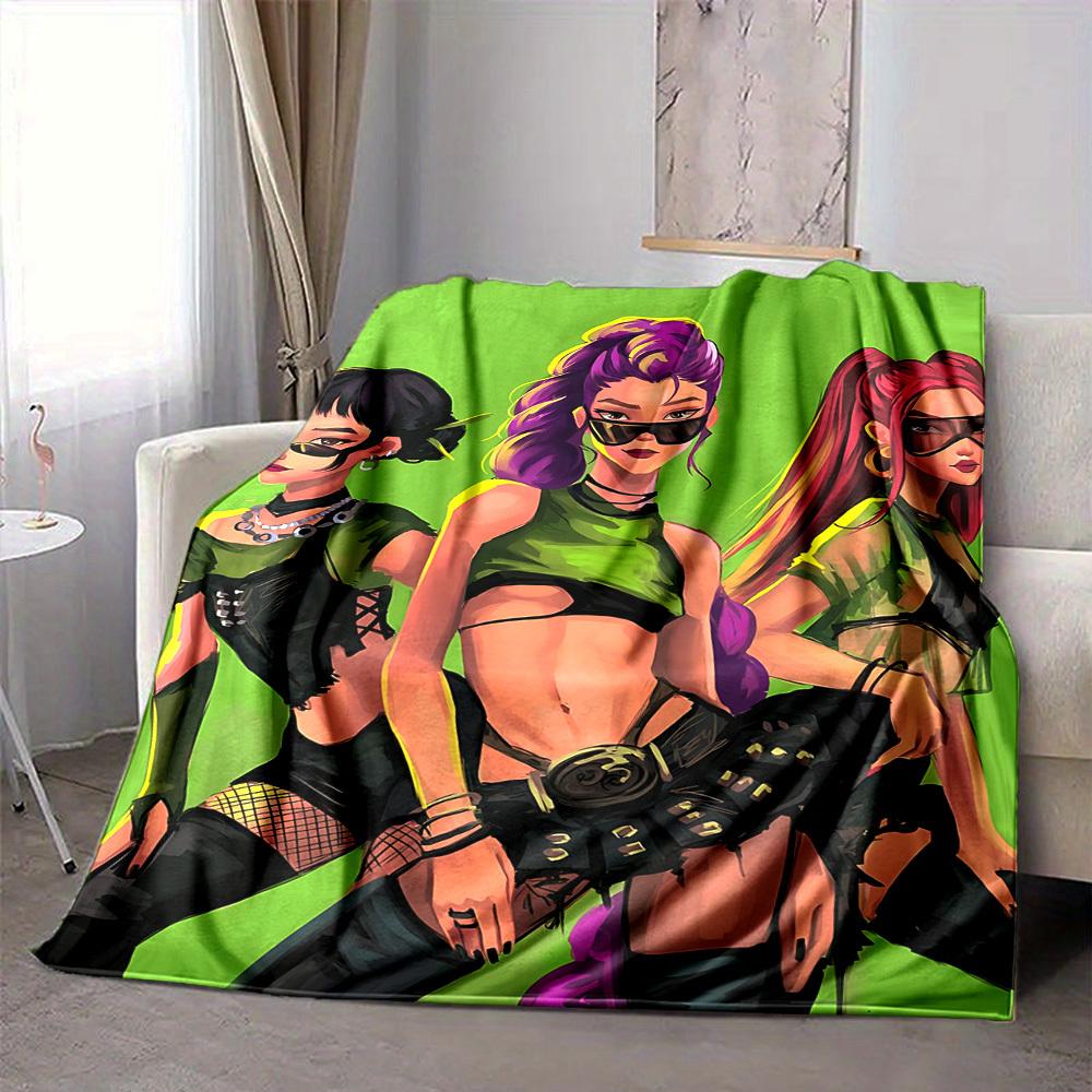 1pc Huntrix, K pop Blanket Soft All Season Throw with Vibrant Design, Perfect for Home, Travel, and Gifts, Ideal for Naps and Camping