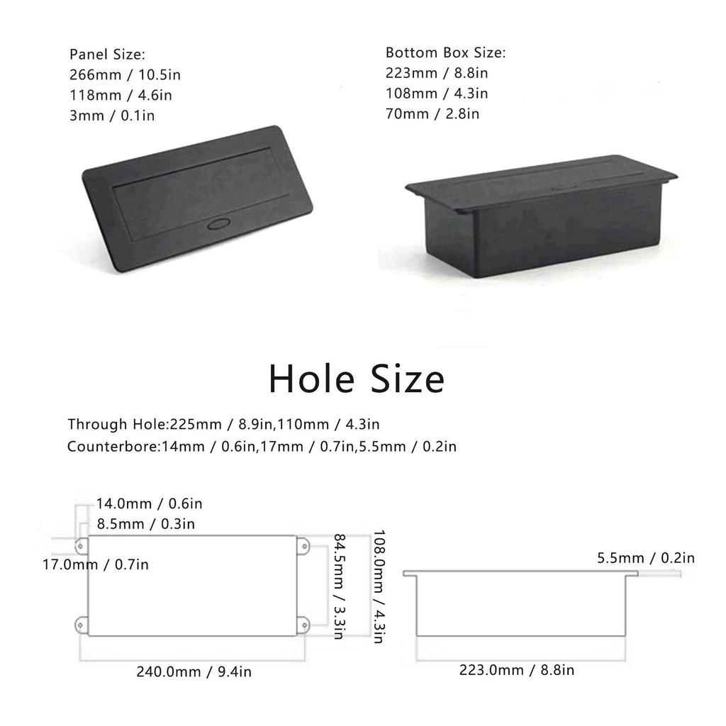 Настольная выдвижная розетка Настольная выдвижная розетка 2 x 3-контактные 2 x USB-порта Многофункциональная настольная выдвижная розетка для дома, отеля