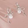 Women's Daily Junior Pearl Ribbon Ring Earrings