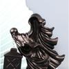 Черная 7,87-дюймовая статуэтка призрака из смолы с фонарем для декора сада и двора