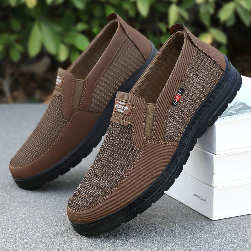 Мужские дышащие сетчатые туфли, легкие туфли на мягкой подошве, туфли с неглубоким горлом
