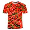 3D Digital Printed T-shirt with Vegetable Pattern Loose Round Neck Short Sleeved Men's T-shirt
