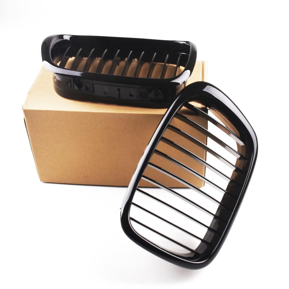 2 шт., передняя центральная матовая черная широкая решетка капота для BMW E39 525 528 530 535 M5 1997 1998 1999 2000 2001 2002