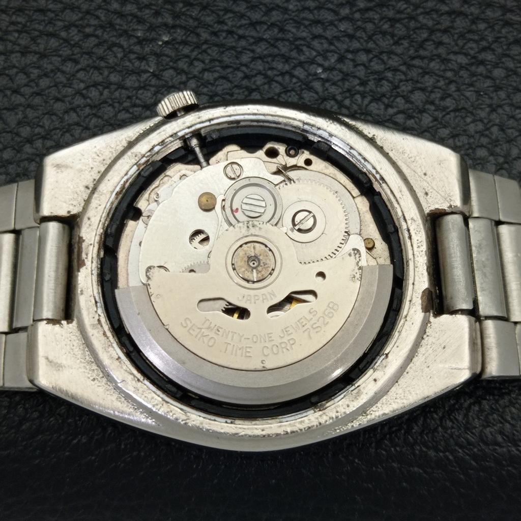 Б/У подлинные старинные автоматические мужские часы SEIKO 5 из Японии с белым циферблатом a433700-2