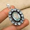 Aqua Apatite Gemstone Jewelry 925 Solid Sterling Silver Jewelry Pendant Gift For Women