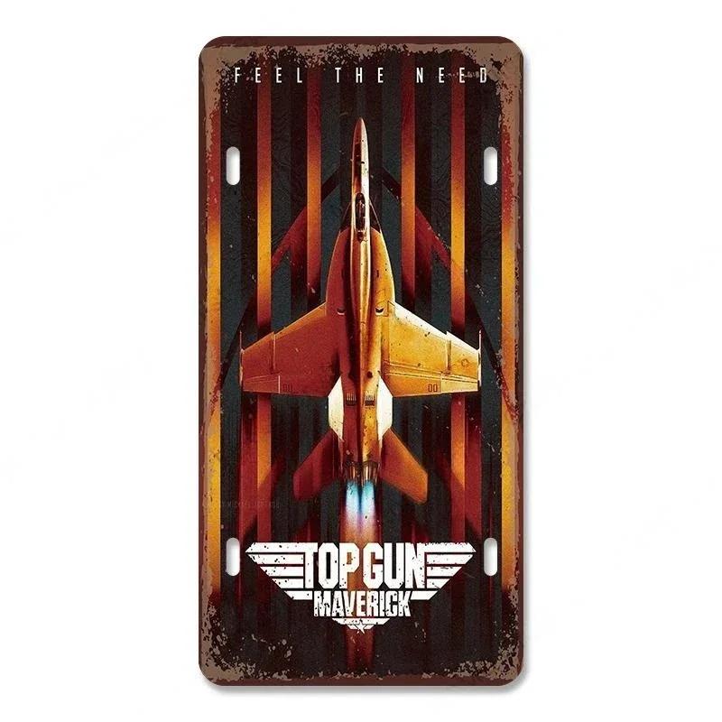 Races Vintage Plate Air Metal Aluminum Signs Retro Top Gun Airplane Metal Poster For Man Cave Bar Home Garage Club Wall Decor