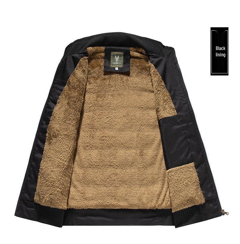 Мужская флисовая подкладка, ветрозащитная, водонепроницаемая, большого размера, куртка без рукавов со стоячим воротником для среднего и пожилого возраста, защита тепла для сердца