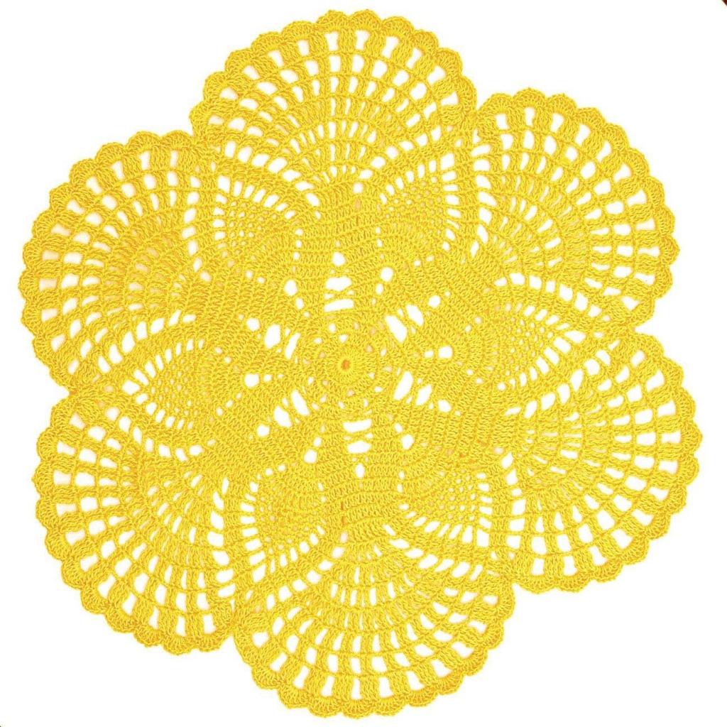 Handmade Crochet Lace Doily 15.5 inches to 17.5 inches Round 6 Petals Flower Placemats Coasters Vintage Doilies Vase Cup Mats (1, Light Blue)