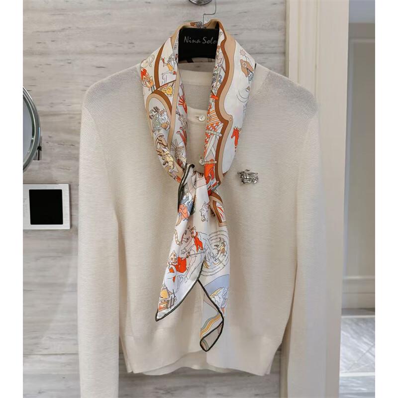 NINA SOLOR Silk Twill Square Scarf