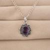 Натуральный Аметист Драгоценный Камень 925 Стерлинговое Серебро Бохо Ювелирные Изделия Дизайнерская Подвеска 1.37" Для Женщин CP-40-1