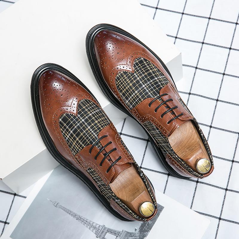 Последние тенденции смешанных цветов, стильные мужские повседневные деловые туфли, натуральная кожа, лоферы на плоской подошве со шнуровкой, кожаные туфли-броги с крыльями
