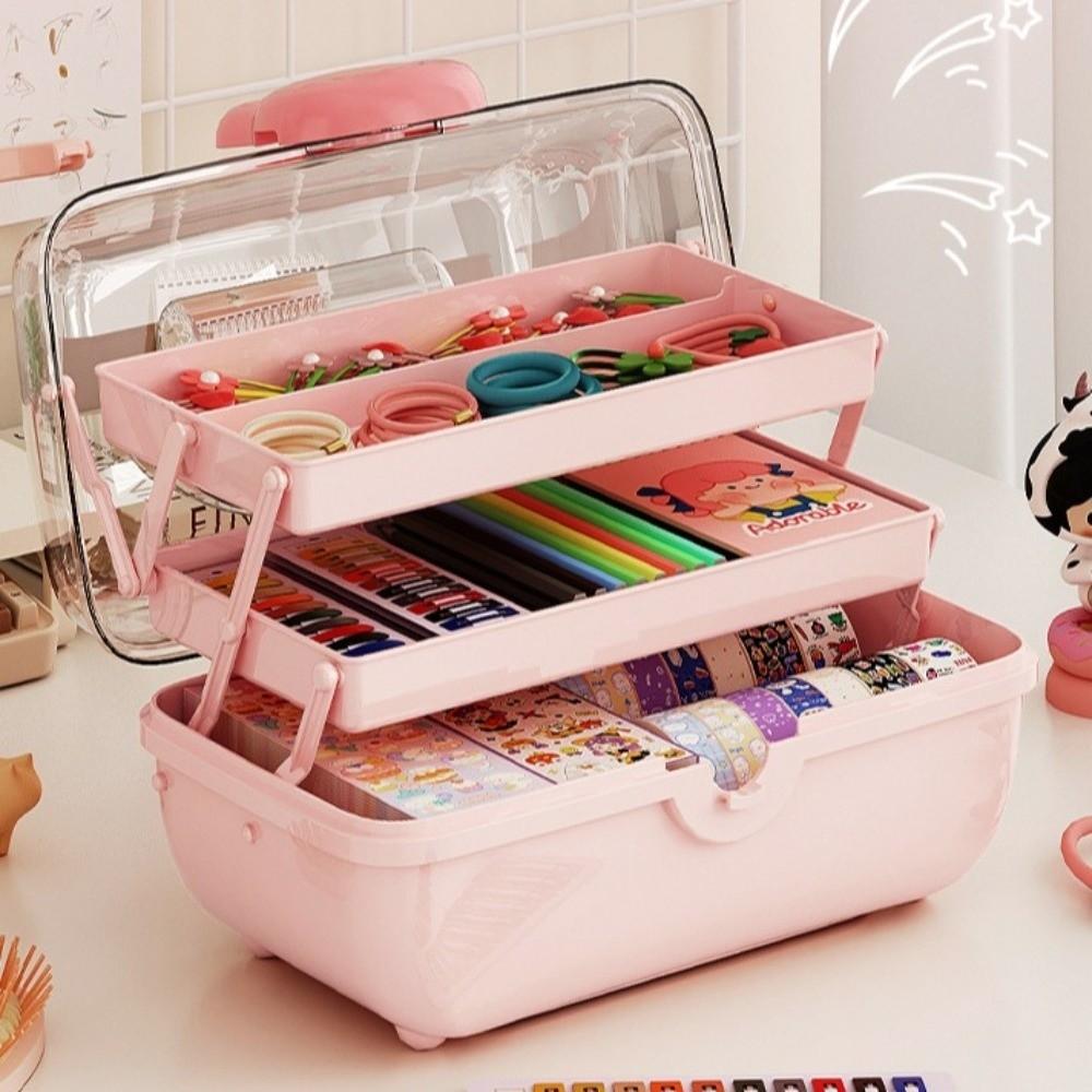 3Layer Jewelry Hair Accessories Storage Box Practical Display Collection Case Workspace Storage
