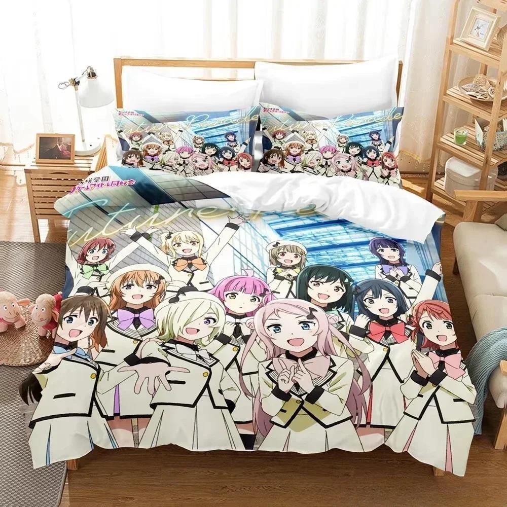 Аниме Love Live Комплект постельного белья Фестиваль айдолов колледжа Пододеяльник Наволочка Мальчики Девочки Размер Twin Queen Кровать Мальчики Подарки для взрослых