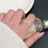 Korean Version Plain Ring Irregular 925 Sterling Silver Versatile Ring Women's Niche Ins Style Design Non-fading Combination Ring