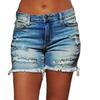 Holes Style Women Ripped Jeans Shorts High Stretchy Hem Short for Womens Shorts XL,dark blue