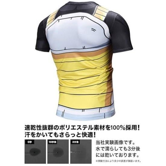 LAVDE Mens Short Sleeve T-Shirt Anime Print Funny Harajuku Style Cosplay Costume Combat Outfit Compression Shirt