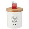 ENC8D-A Enamel Canister with Wooden Lid and Mascot, 750ml, Storage Container, Snoopy