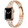 For Apple Watch Series 10 42mm/9 8 7 41mm/6 5 4 SE SE (2022) SE (2023) 40mm/3 2 1 38mm Rhinestone+5 Rows Watch Band Double Buckle Wrist Strap