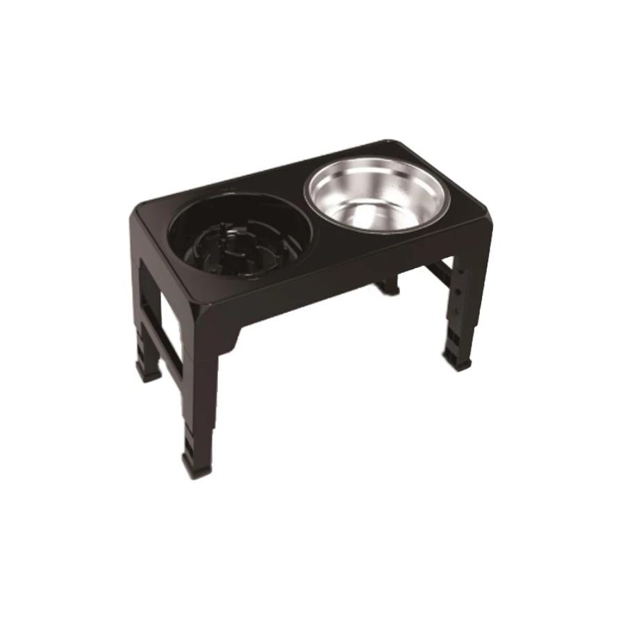 Pet Folding Table Cat Dog Bowl Adjustable Lifting Bracket Double Stainless Steel Food Water Bowl Slow Food Bowl Pet Accessories