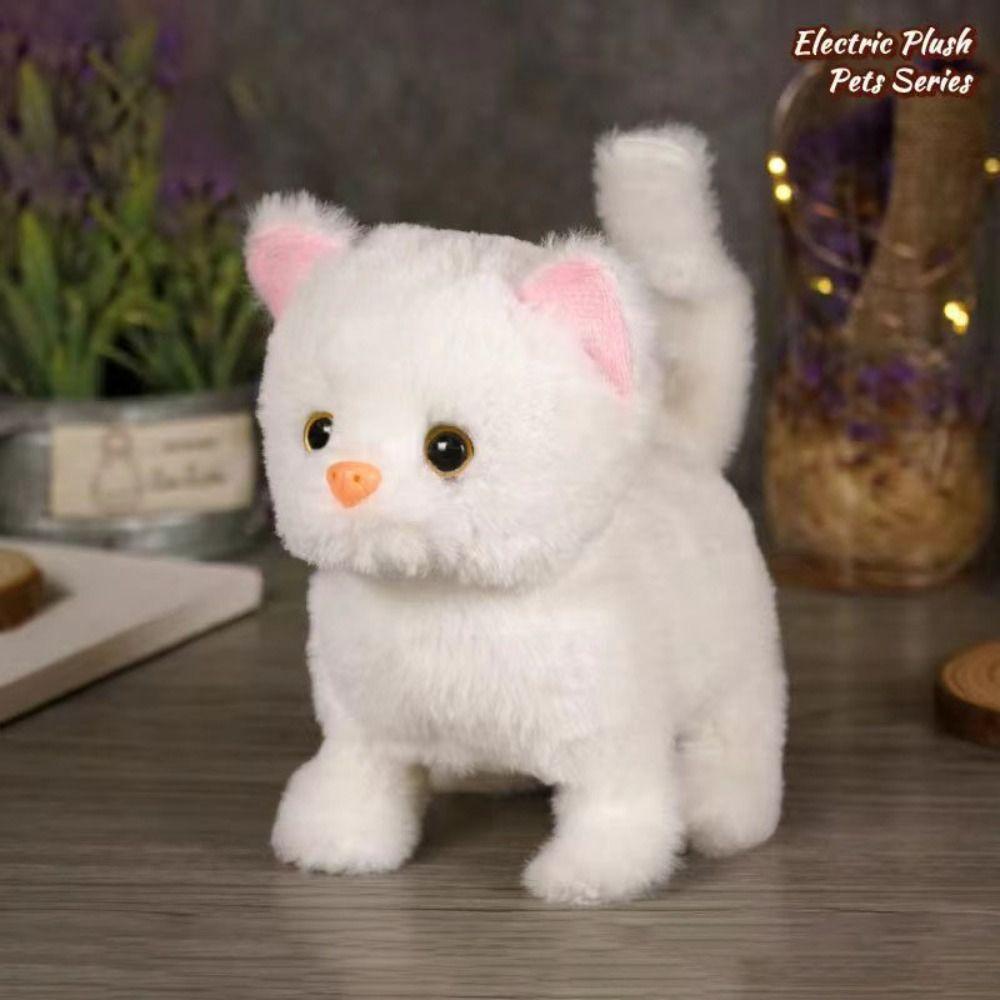 Simulated Plush Electric Cat Toy Makes You Happy Kitten Plush Toy For Kids Birthday Gift