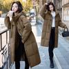 New Style 2025 Winter Thick Down Cotton-padded Coat for Women Long Over Knee Korean Loose Cotton-padded Coat
