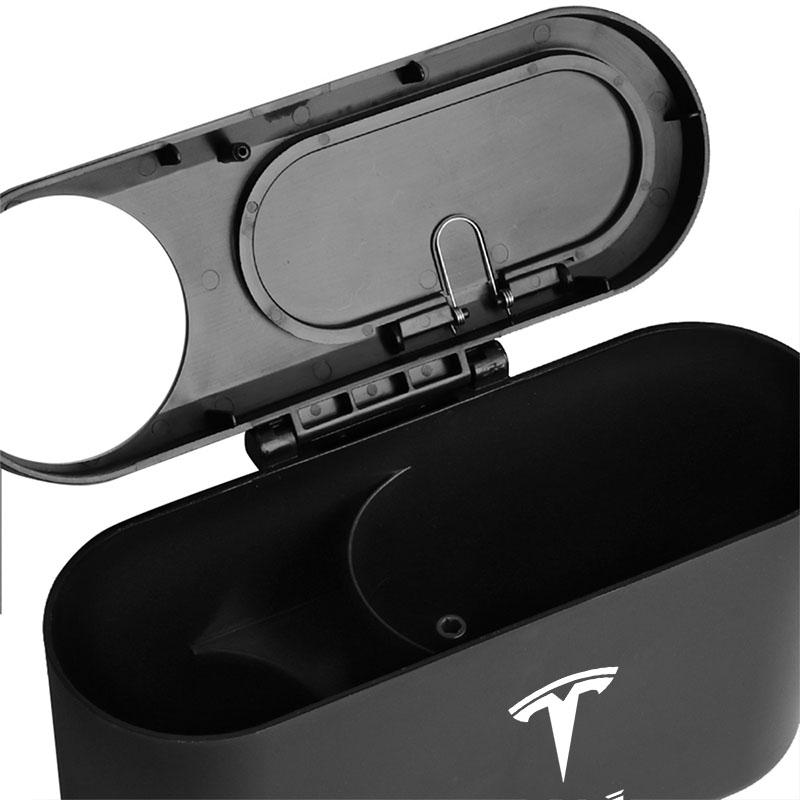 1 шт. Мусорное ведро Автомобильная эмблема Коробка для мусора Контейнер Хранение Автомобильные аксессуары Для Tesla Model S Model X Model Y Cybertruck Model 3 Model Y