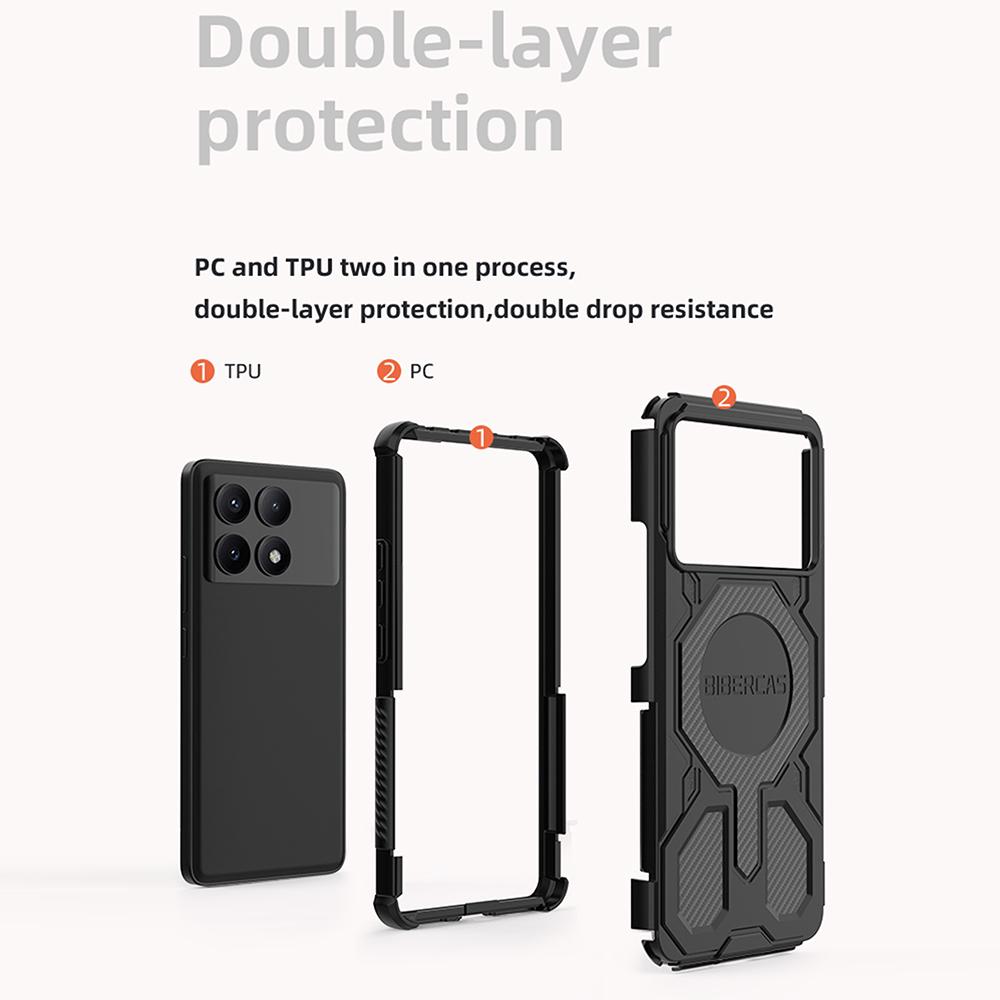 BIBERCAS J-16 Series Phone Case For Xiaomi Poco F6 Pro 5G/Redmi K70 Pro 5G/K70 5G Compatible with MagSafe Anti Drop TPU+PC Cover