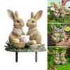 Easter Rabbit and Eggs Garden Stake Acrylic Waterproof Outdoor Decoration Yard Ornament for Seasonal Celebration