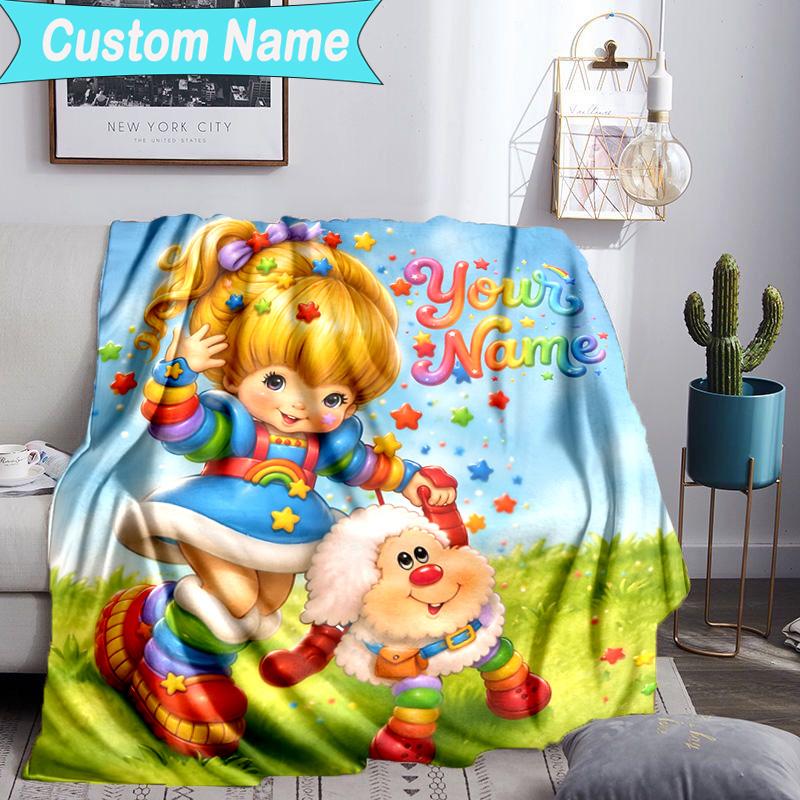Custom Name Blanket Rainbow Adventure Blanket Bedding Blanket for Travel, Camping, Living Rooms, Offices, Sofas, Fan Christmas gift