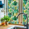 Glossy Laser Tropical Green Leaf Living Room Home Glass Decorative Beautification Electrostatic Adhesive Sticker