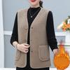 Women Vests Waistcoats New Autumn Winter Button Lamb's Fleece Vests Sleeveless Jacket Large Size Button Coats Trendy Outwear